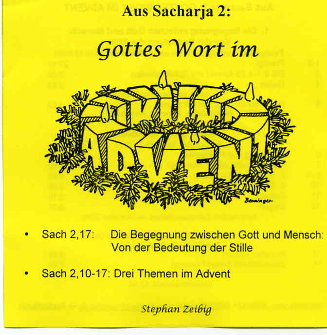 Gottes Wort im Advent – aus Sacharja 2 – Das verkündigte Wort